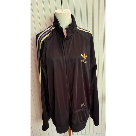 NWOT Adidas Trefoil black and gold Chile20 track jacket sz XL - Picture 2 of 8